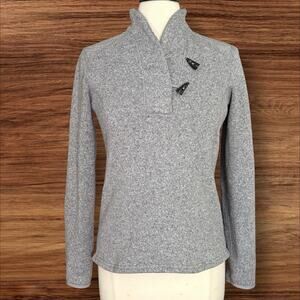The North Face Sweater Sz M Womens Gray Pullover Toggle Horn Buttons Collared